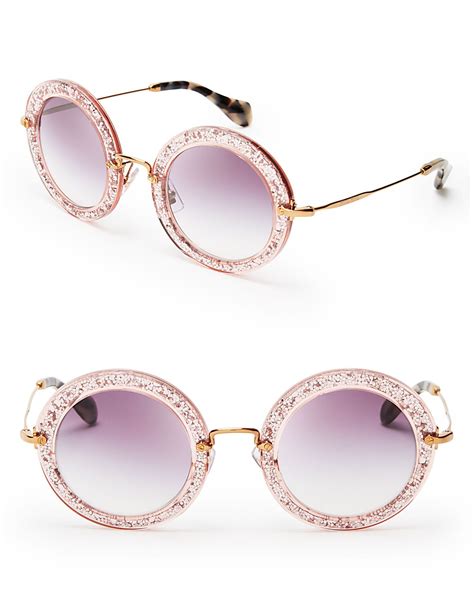 miu miu pink round sunglasses|miu miu glasses.